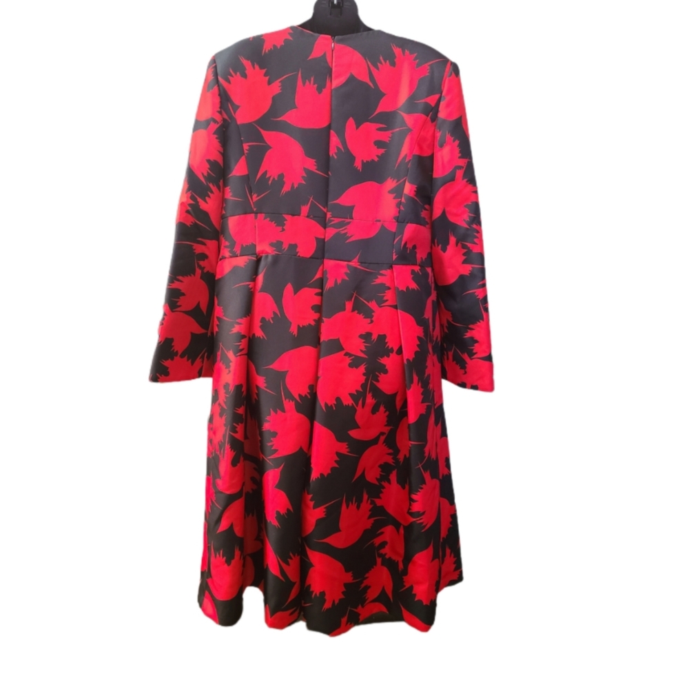 BEN MARC INTERNATIONAL RED AND BLACK ABSTRACT PRINT DESIGNER DRESS SIZE 14 BNWT - Picture 4 of 7